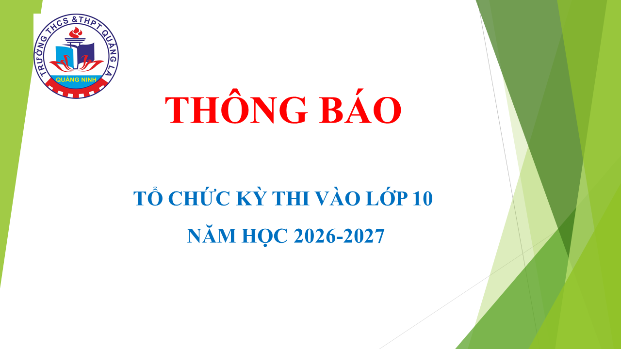 Thông báo kỳ thi tuyển sinh 10