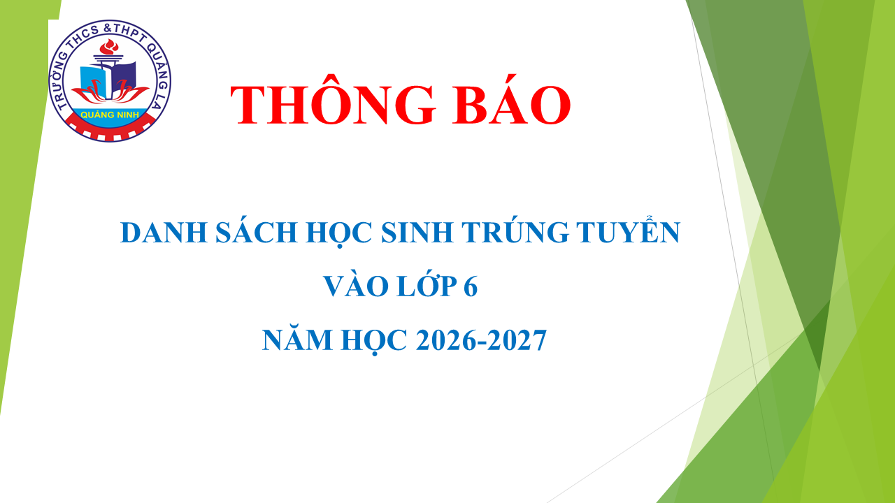 Danh sách học sinh trúng tuyển vào lớp 6 năm học 2026-2027